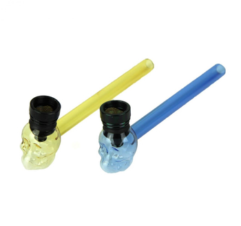 Выпариватель-трубка Blue & Yellow Skull 14см - Бренд Skull - Магазин домашних увлечений homehobbyshop.ru